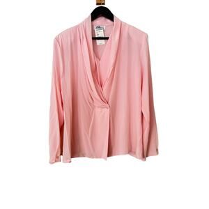 Vintage Frenzo Mervyns PInk woman's Blouse Made In The USA  Size Large